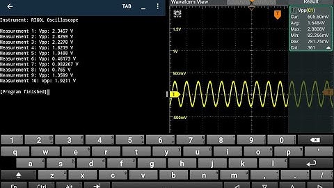DHO800/900 Oscilloscope running a Python script