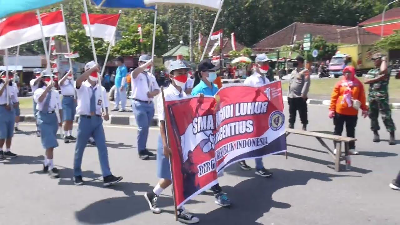 HEBOH, Bunderan Giriwoyo PENUH. Rombongan SMA Pangudi Luhur Telah ikut Karnaval 2022