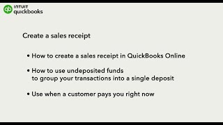 How to create sales receipts in QuickBooks Online