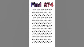 💫Find 974💫 #shortsfeed #ytshorts #riddles #iqquiz #mathgame #iqtestgame #braintest #iqtestonline