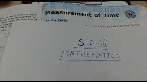 Std - 3 Mathematics lesson- 11Measurement of time part 1