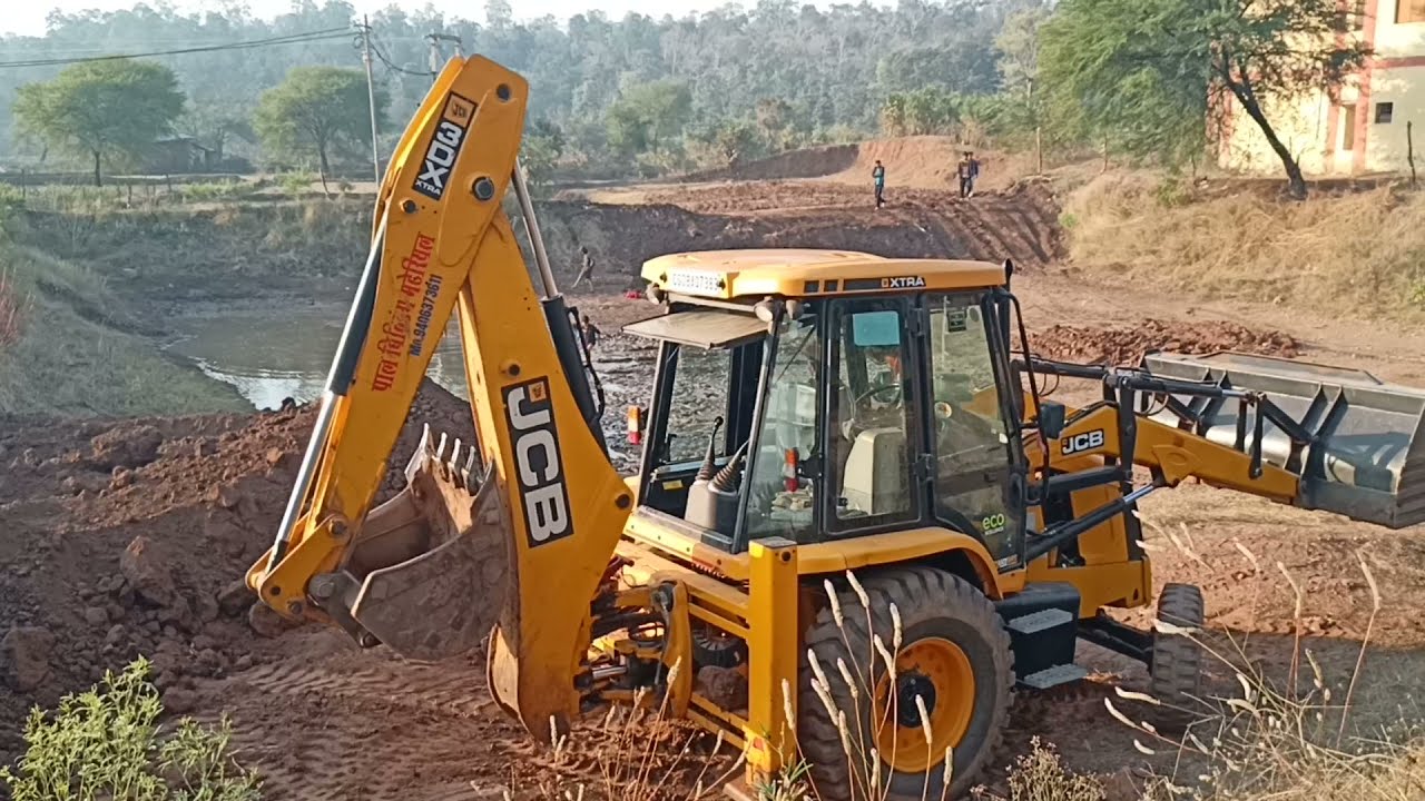 JCB 3dx Eco Making Lake for Fish Farming with John Deere Tractor||  our village making pond with Jcb