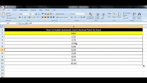 How To Enable Automatic Insert Decimal Point On Excel