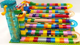 ASMR Satisfying Marble Run Coaster | Building Blocks | Wave | Lego Duplo | 4 Track Combo | 25 Mins