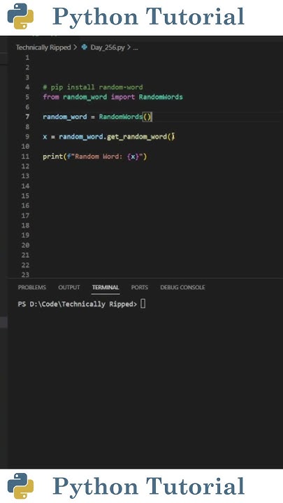Generate Random Words With Python | Python Tutorial - YouTube