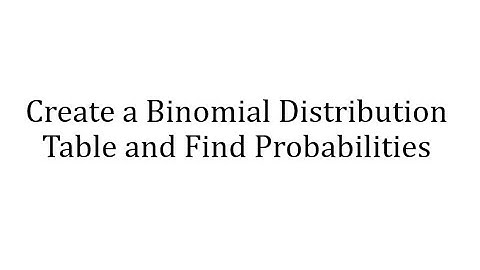 Complete a Binomial Distribution Table and Find Probabilities  (By Hand)