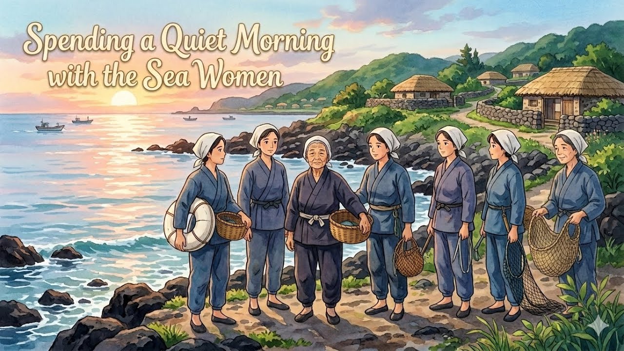 A Quiet Morning with The Sea Womens | 해녀와 함께하는 고요한 아침 | ghibli inspired videos |aestehtic
