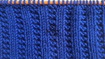 How to knit the Double Garter Rib stitch (A two-row repeat reversible pattern) - So Woolly