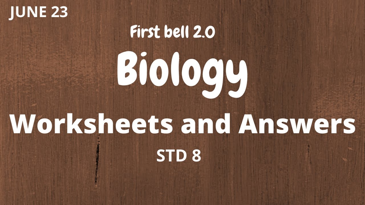 first bell 2 0 std 8 biology worksheets and answers june 23 youtube