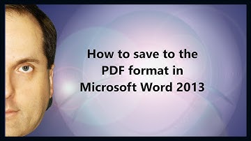 How to save to the PDF format in Microsoft Word 2013