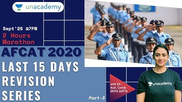 AFCAT 2020 - Last 15 Days Revision Series | AFCAT 2020 Preparation with Ex-Asst.Comdt. Divya Gupta
