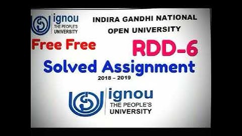 Free Solve Assignment IGNOU RDD -6