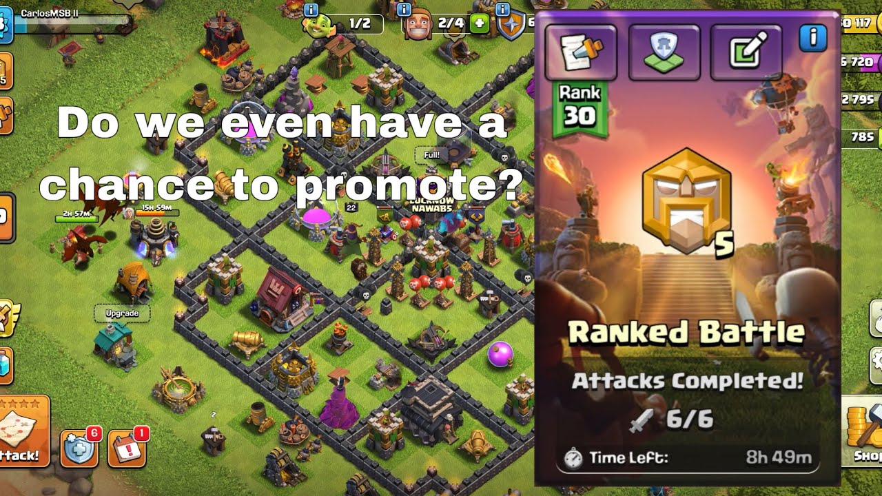 Ranked League 5 - TH9 - 6/6 Attacks - Is promotion even possible?