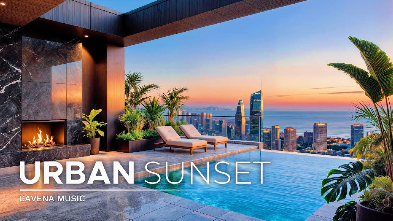 Urban Sunset Chillout Mix | Rooftop Pool Ambience for Deep Focus & Ocean Serenity