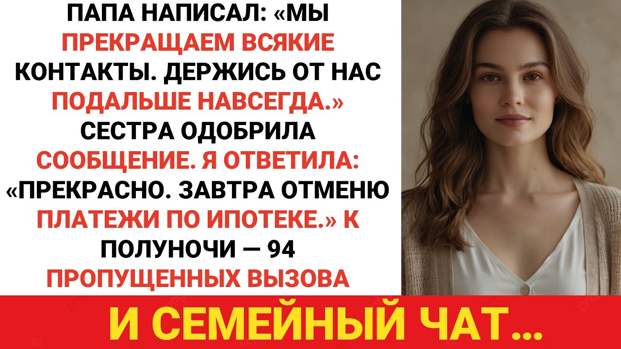 Семья отреклась от меня по СМС. Сестре сообщение понравилось. Я перестал платить им 146 тысяч...