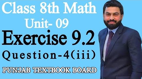 Class 8th Math Unit 9-Exercise 9.2 Question 4 (iii)-8th Maths E.X 9.2 Q4 Part 3- PTBB