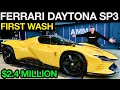 2400000 ferrari daytona sp3 first wash  24 hours to detail for nyc reveal
