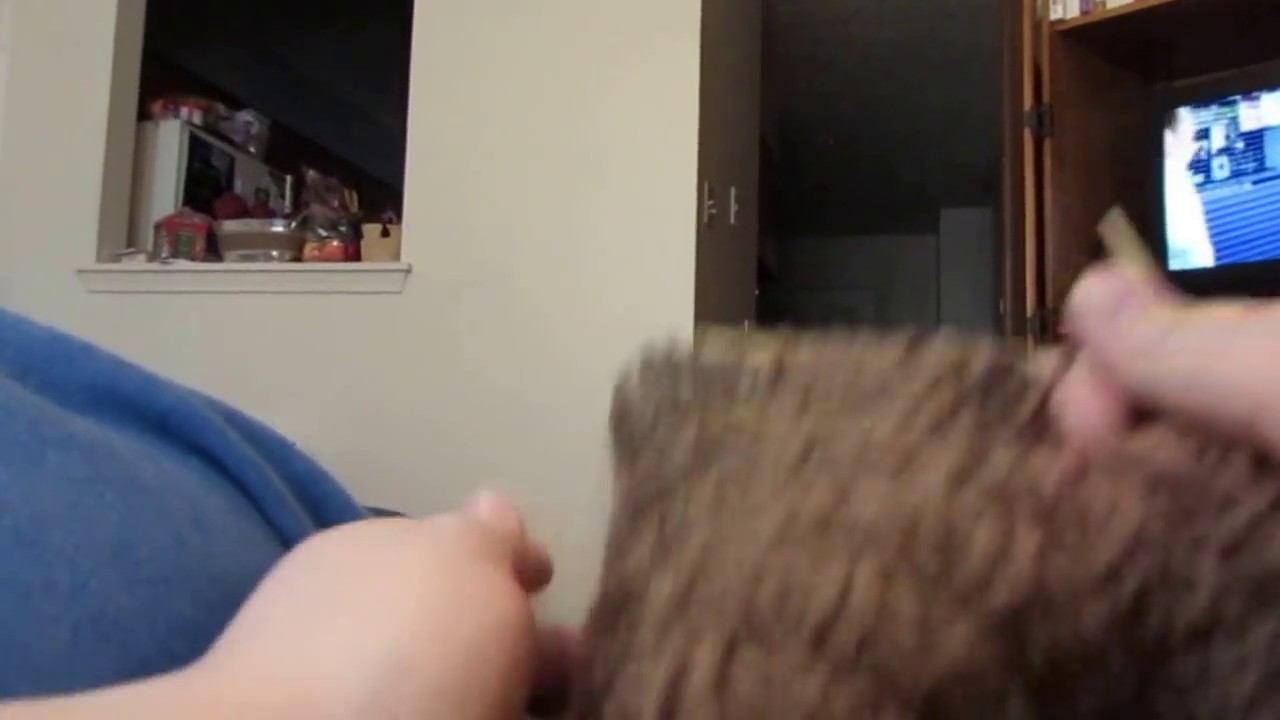 knitted hat- 1- brick pattern in light brown- 19