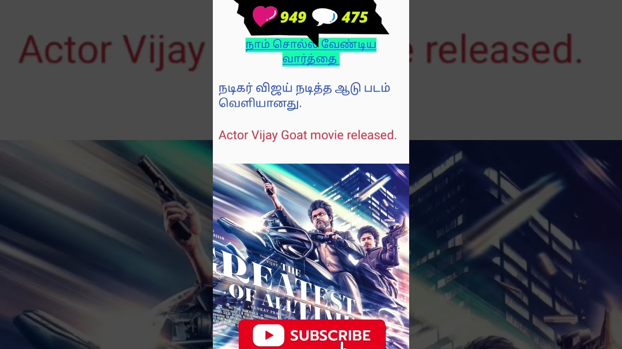 Actor Vijay Goat 🐐 Movie released | A Prasanth English Tv No 58 
