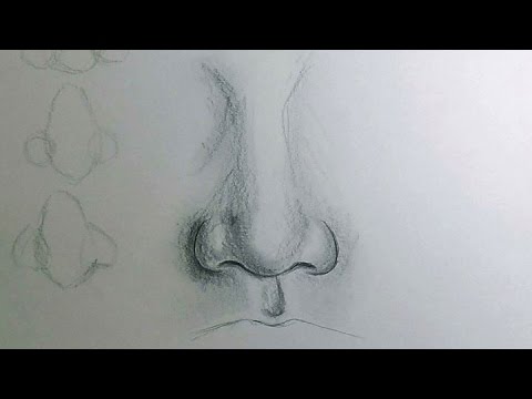 how to draw a female nose step by step