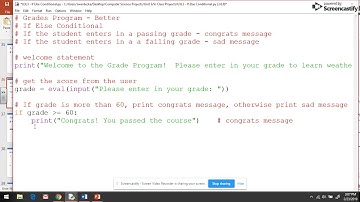 CS in Python - Unit 3 Video 3B - Grades Program Better