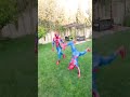 Spiderman trains his son to move