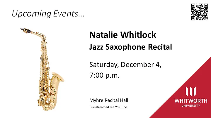 Natalie Whitlock Jazz Saxophone Recital