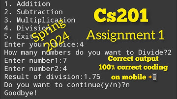 Cs201 Assignment 1 spring 2024|| 100% Correct Solution