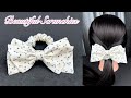 DIY Bow Scrunchies. How to make Bow Scrunchies Sewing Tutorial. DIY Hair Tie.