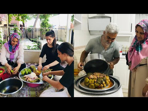 Salamura Taze Yaprak Sarması~Eltilerle Kızlar İnanılmaz Lezzetli Köy Dolması🥰