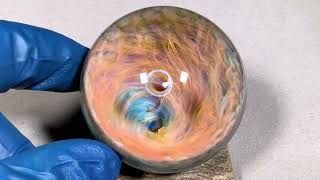 Vortex Marble Handmade by Bill Grout 2.09 Sunrise Breeze 081626 Borosilicate Glass