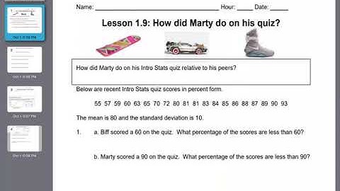 1.9 Describing Location in a Distribution