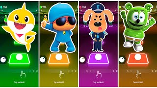 Baby Shark 🆚 Pocoyo 🆚 Sheriff Labrador 🆚 Gummy Bear. 🎶 Tiles Hop Edm Rush!