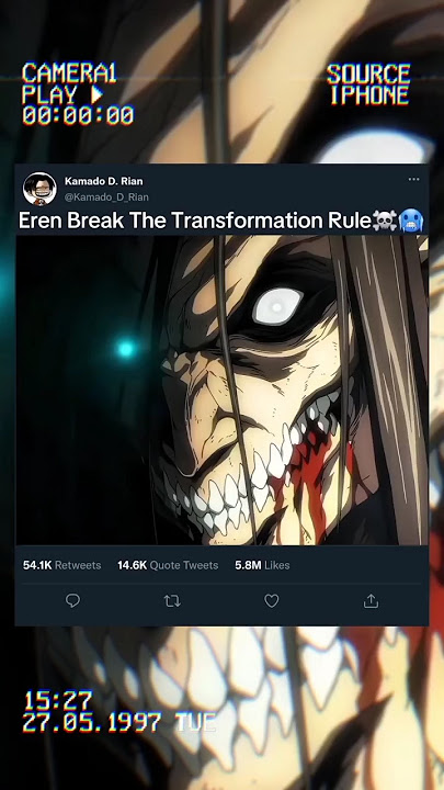 Eren Break The Transformation Rule☠️🥶 #shorts #ytshorts #aot #eren