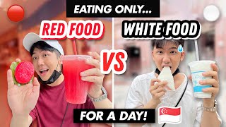 Eating ONLY RED & WHITE FOOD For A Day!