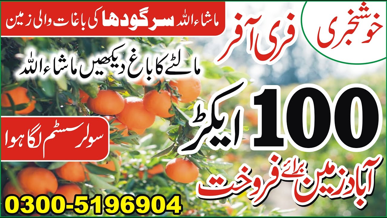 Land For Sale 100 Acre Cheap Agriculture Land For Sale Zarai Zameen