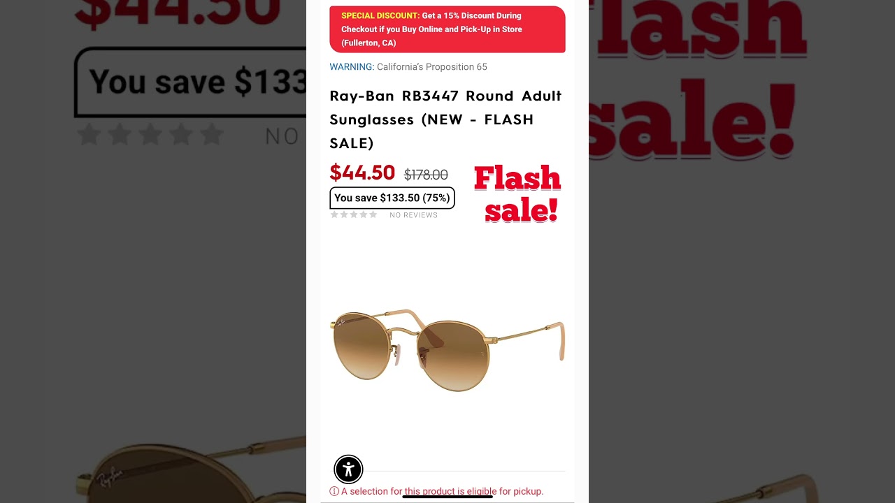 Motorhelmets Flash Sale Oakley XS Prizm Adult Snow Goggles & Ray-Ban RB3447 Round Adult Sunglasses