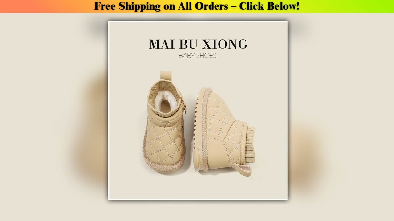 Baby Winter Shoes Children's Snow Boots Baby Warm Cotton Shoes Girls' Winter Padded and Thickened