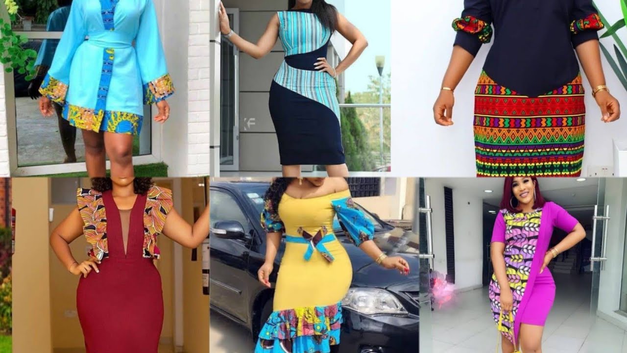 Wow ! Ankara And Plain Materail Combination Styles : Simple Ankara Gown |  Dezango