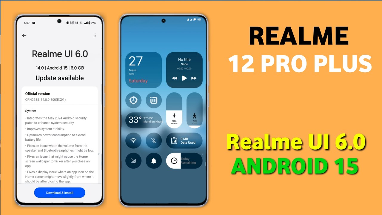 Realme 12 Pro Plus Realme Ui 6.0 Update | Android 15 Features & Release ...