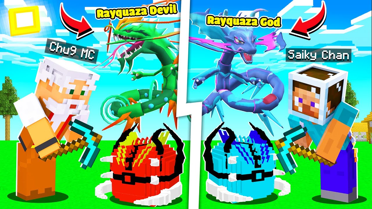 CHÚ 9 VÀ SAIKY ĐẬP 1000🎁 LUCKY BLOCK RAYQUAZA ÁC QUỶ😈RAYQUAZA THỦY LONG ...