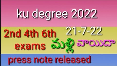 Ku Degree 2nd sem 4th sem 6th sem exams again postponed or not 2022/ku press note released 2022/2022