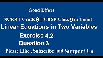NCERT Grade 9|| CBSE Class 9  - Linear Equations in Two Variables Exercise 4.2 - Question 3 in Tamil