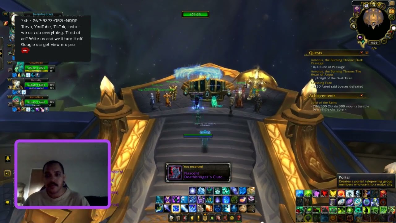 Extremely Rare Shackled Urzul drops for player in this PUG run! 1% drop rate!