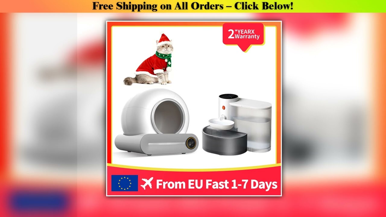 Automatic Self-Cleaning Cat Litter Box 65L with APP Control & 3L Smart Pet Water Fountain No