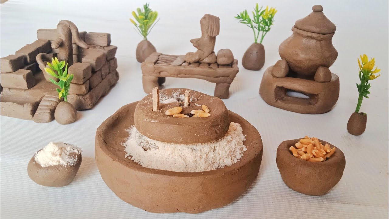 Mealing stone in village life | Best camping cot | Water tap in village | Ewer with Clay