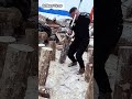Splitting wood using a super sharp axe #shorts