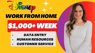 DISNEY, Data Entry, +More Remote Work From Home Jobs Hiring NOW In 2024! Make $1,000+ A Week