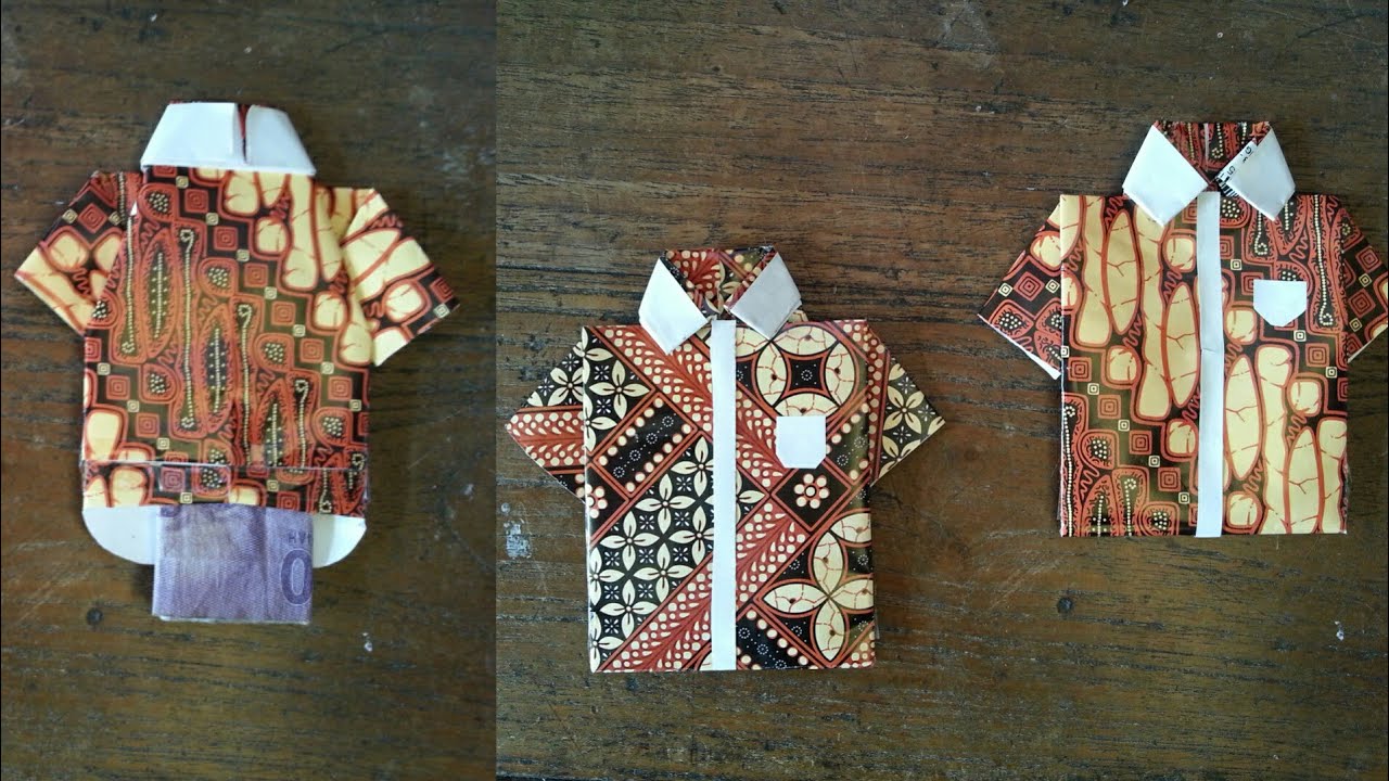 Amplop lebaran dari kertas kado || origami amplop lebaran || model kemeja