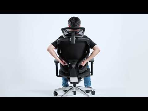 НОВИНКА! Крісло GTChair Vida-MT — Ергономічне крісло з висувною підставкою для ніг, біла сітка GM-17, алюмінієва основа, видео 1